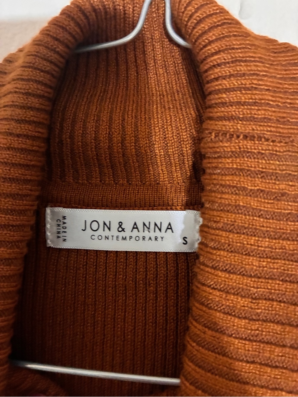 Jon & Anna Ribbed Turtleneck long sleeve shirt - Rust - Picture 2 of 2